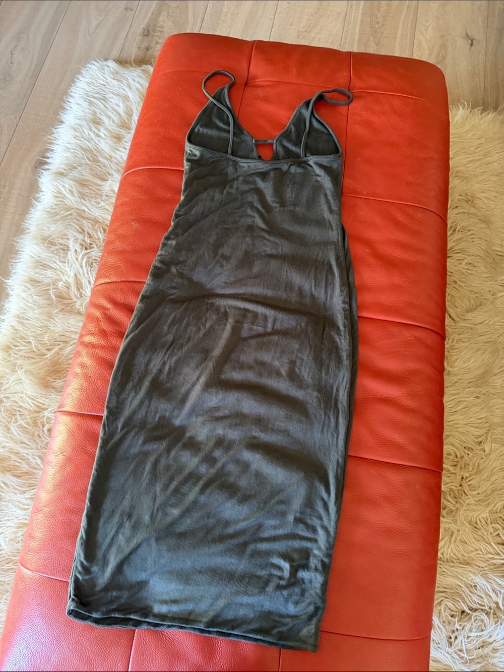 INHAH BODY 1 Sleek Black Spaghetti-Strap V-Neck Dress - Picture 3 of 4